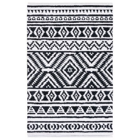 Safavieh 4 x 6 ft. Augustine Power Loomed Rectangle Rug Black & Ivory AGT849Z-4
